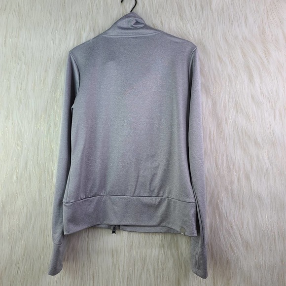 Bench Funnel Neck Logo Fleece Zip Up Jacket Black Purple Thumb Holes Large - Picture 8 of 8